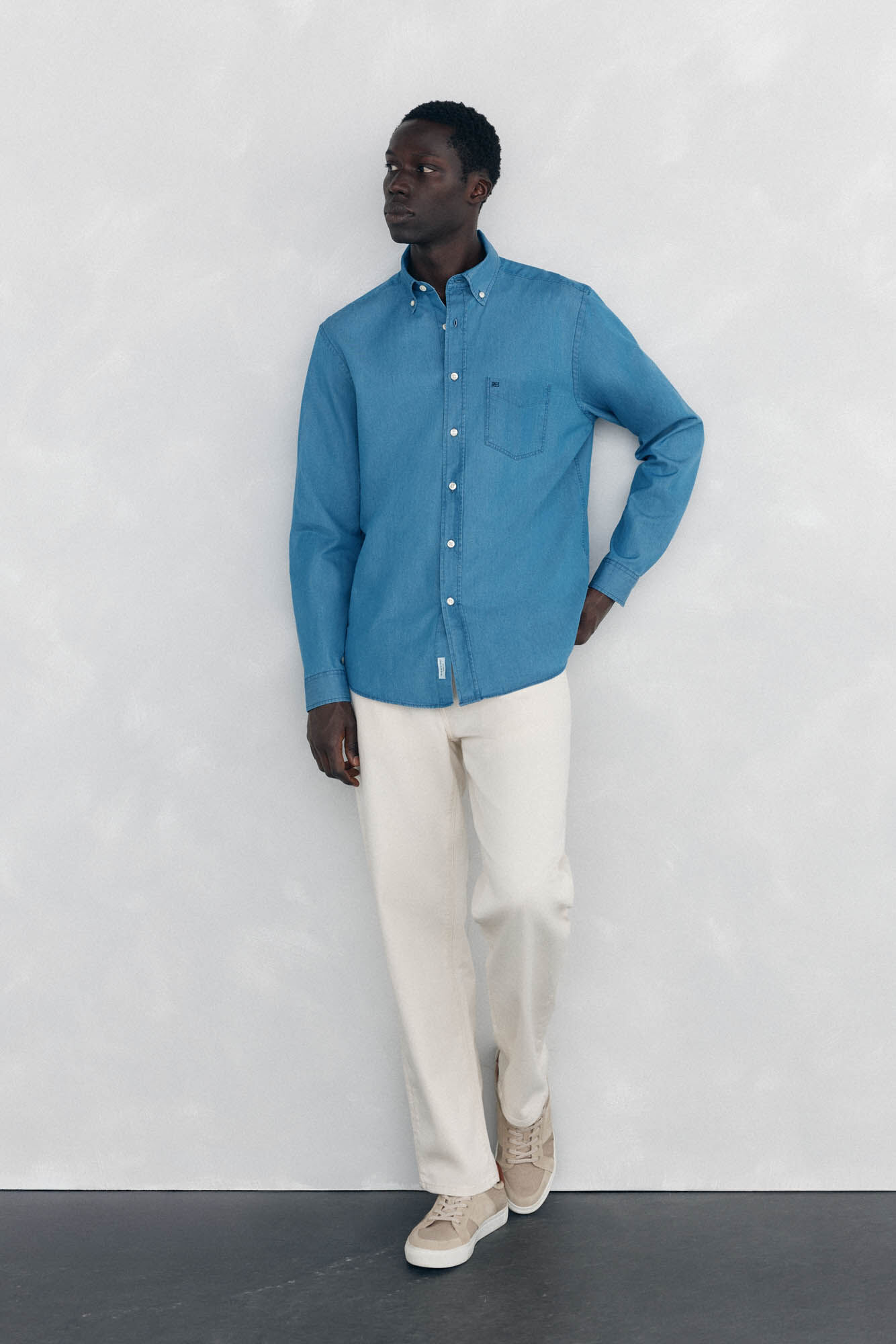 Pedro del Hierro Camisa denim tejido italiano