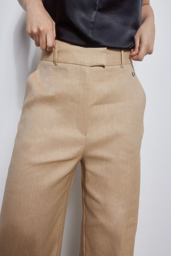 Pedro del Hierro Classic-fit trousers Beige