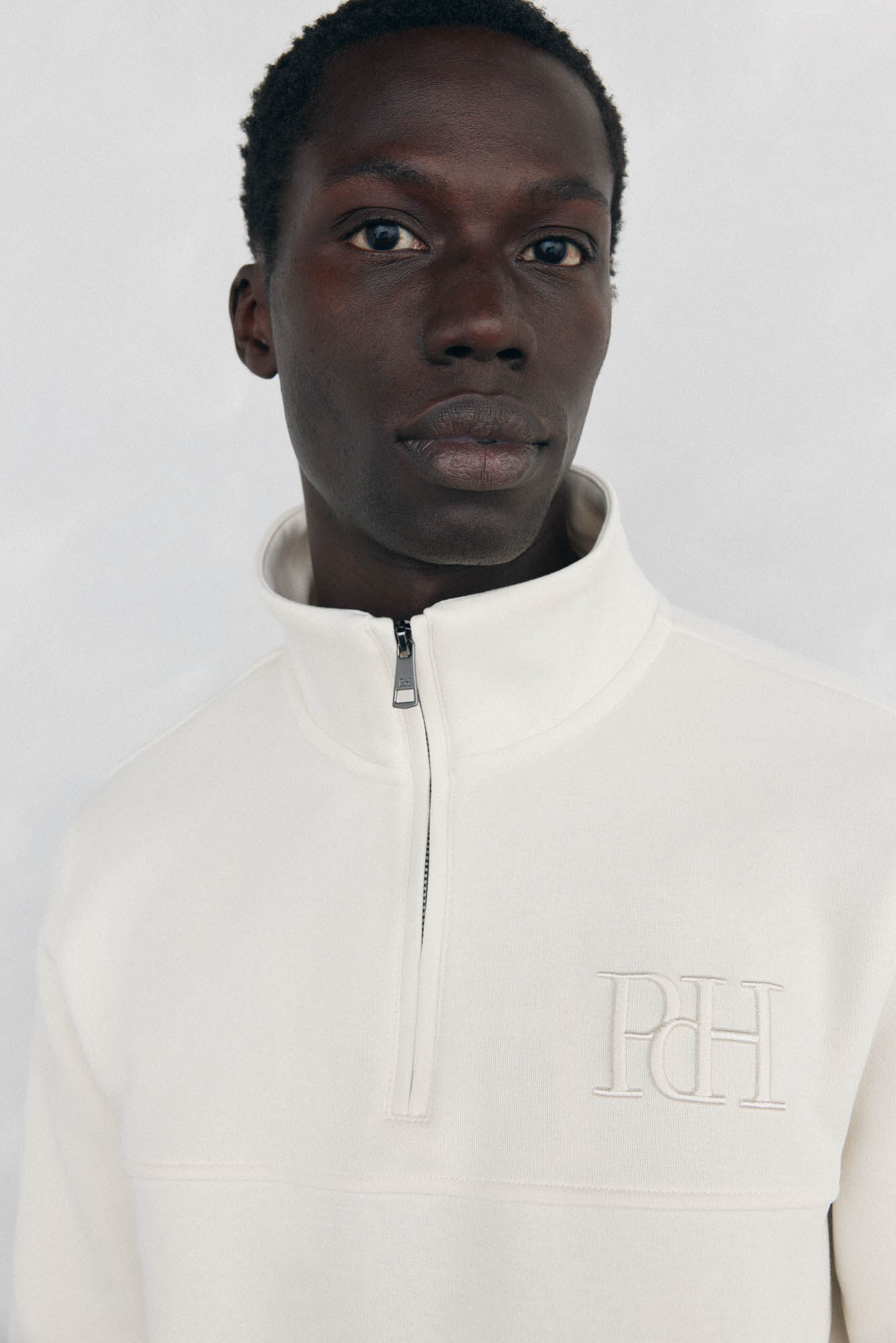 Pedro del Hierro Technical fabric zip-neck sweatshirt