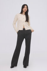 Pedro del Hierro Beaded cross-knit jacket Beige