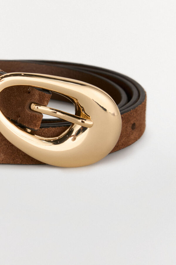 Pedro del Hierro Oval buckle belt Brown