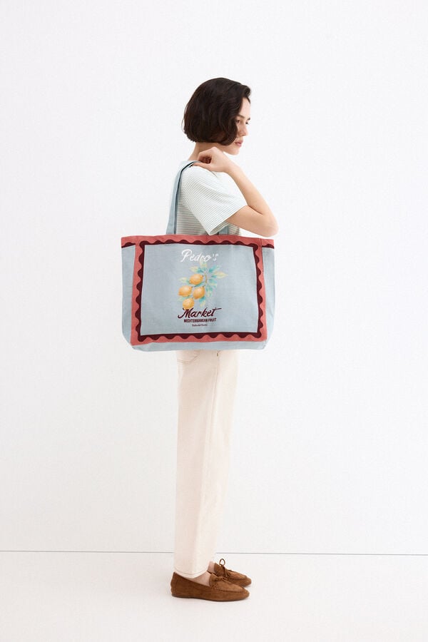 Pedro del Hierro Lemon print bag Turquoise