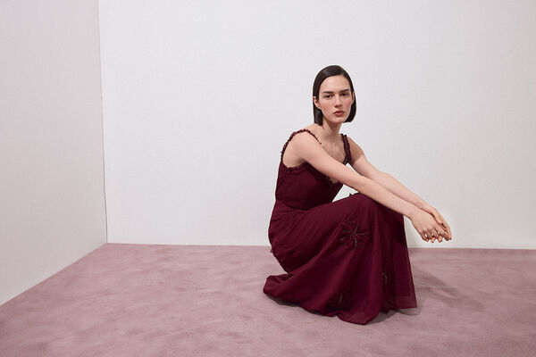 Pedro del Hierro Capa y top gasa Burdeos