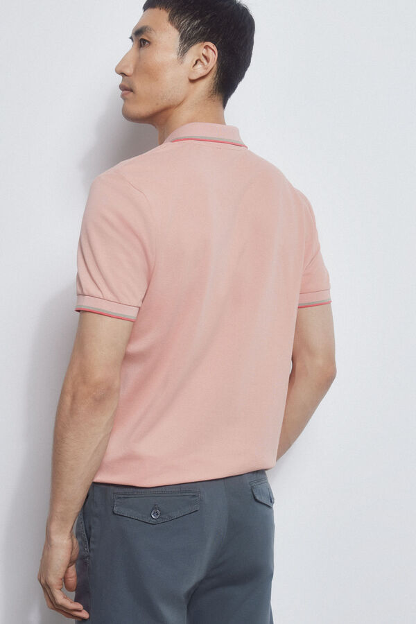 Pedro del Hierro Plain tipped polo shirt Pink