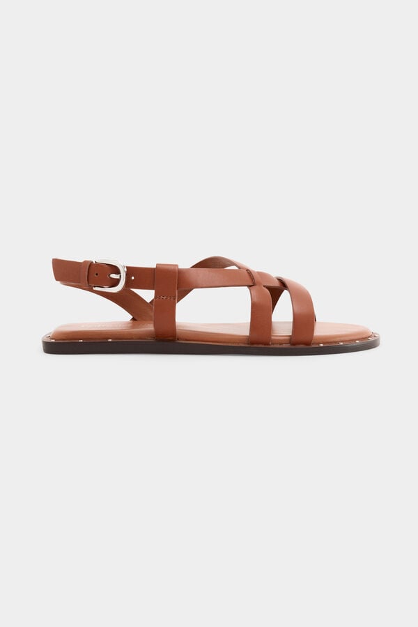 Pedro del Hierro Leather strap sandal Red