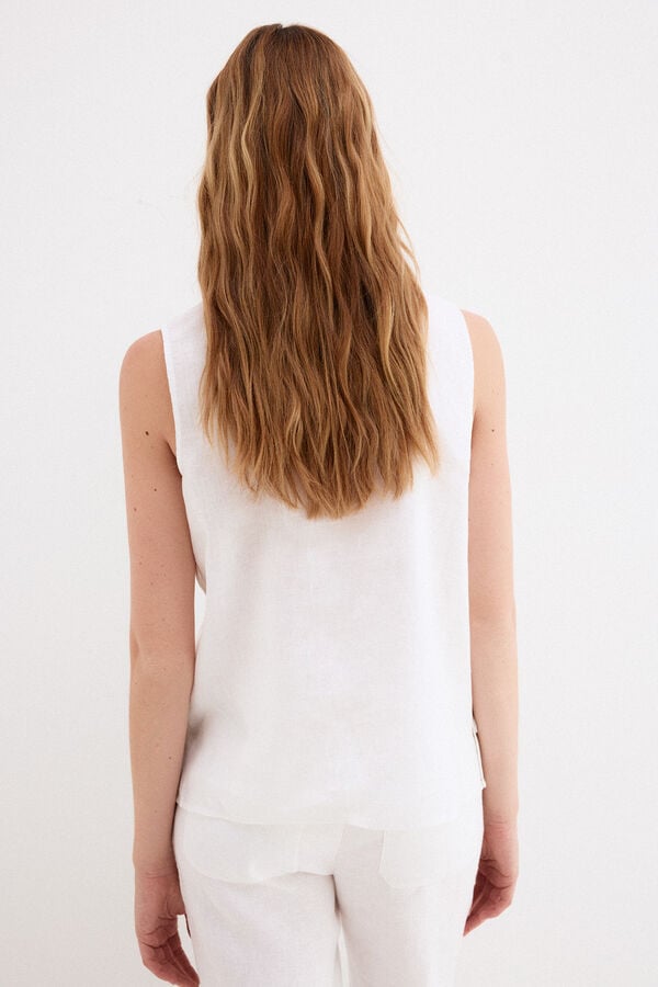 Pedro del Hierro Plain linen top White