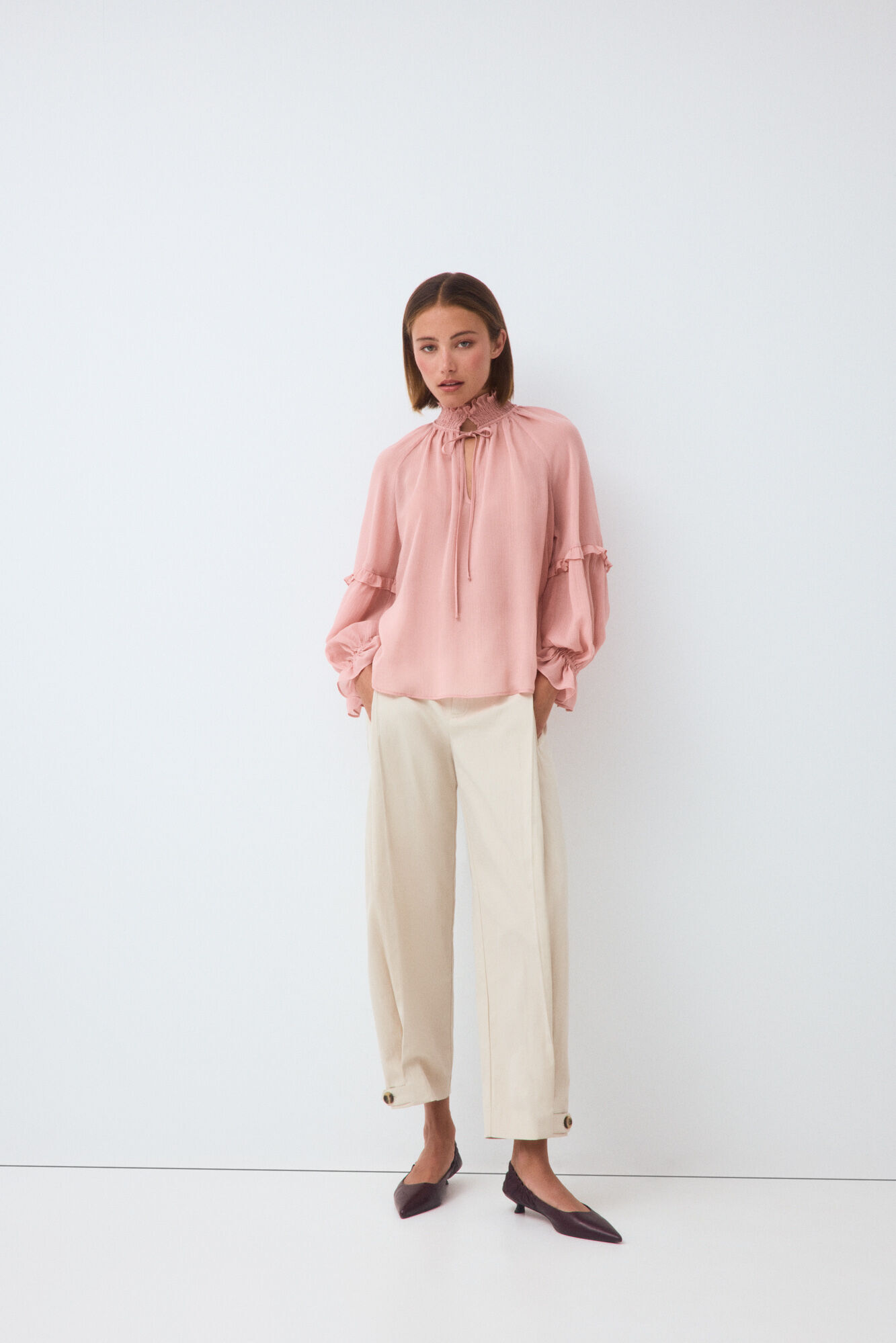 Pedro del Hierro Fluid ruffle blouse