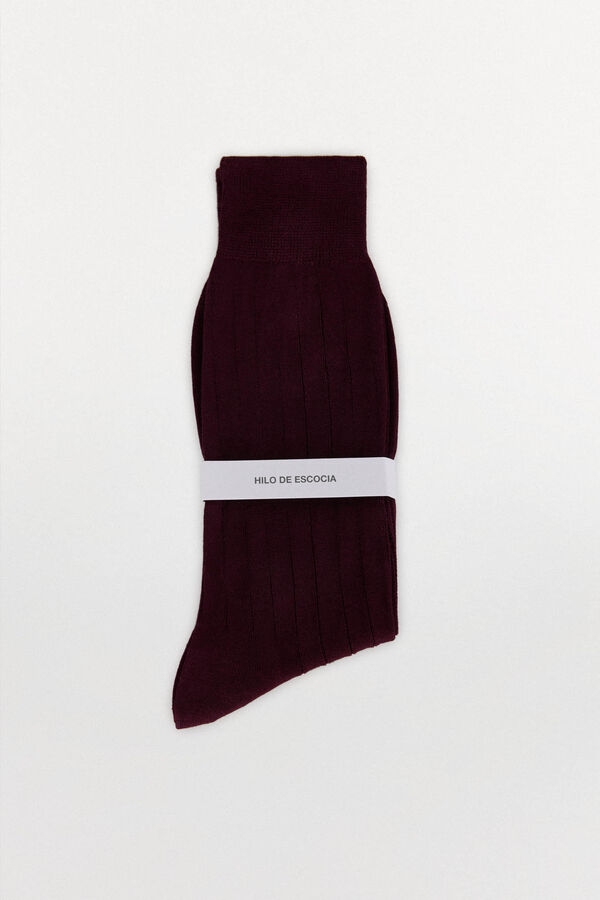 Pedro del Hierro Plain dress socks Burgundy
