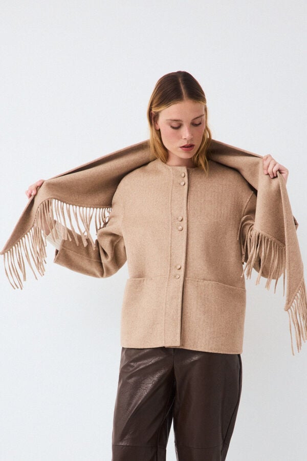 Pedro del Hierro Double-faced short coat Beige