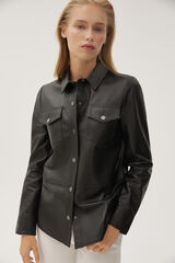 Pedro del Hierro Nappa leather shirt Black