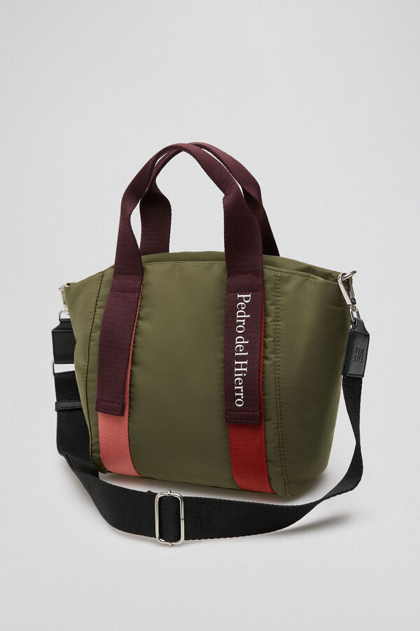 Pedro del Hierro Mini bolsa shopper em nylon com fitas Verde