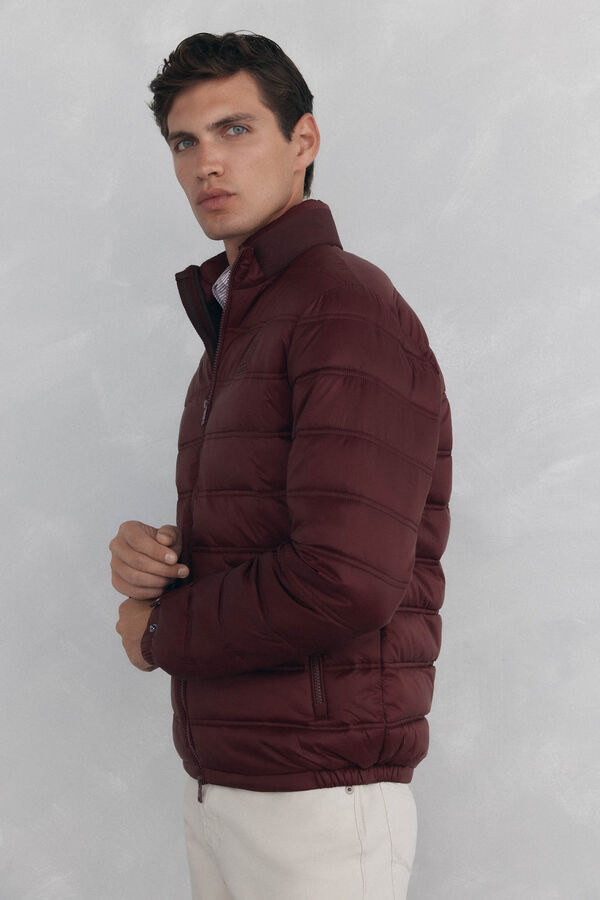 Pedro del Hierro Ultra-light quilted jacket Burgundy