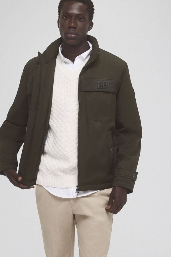 Pedro del Hierro Jacket with detachable hood Green