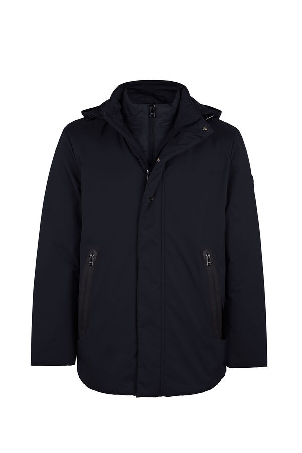 Pedro del Hierro Long technical parka Blue
