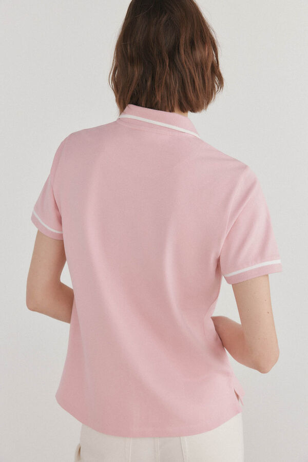 Pedro del Hierro Plain short-sleeved polo shirt Pink