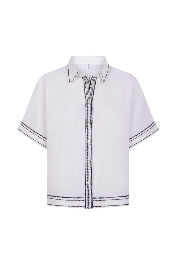 Pedro del Hierro Wide contrasting shirt White