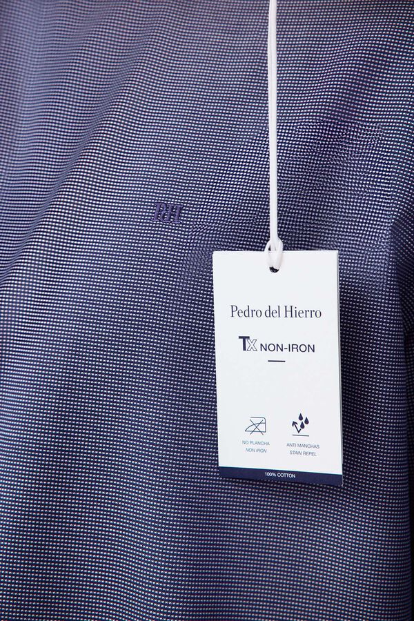 Pedro del Hierro Non-iron + anti-stain slim fit dress shirt Blue
