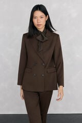 Pedro del Hierro Chocolate double-breasted blazer Brown