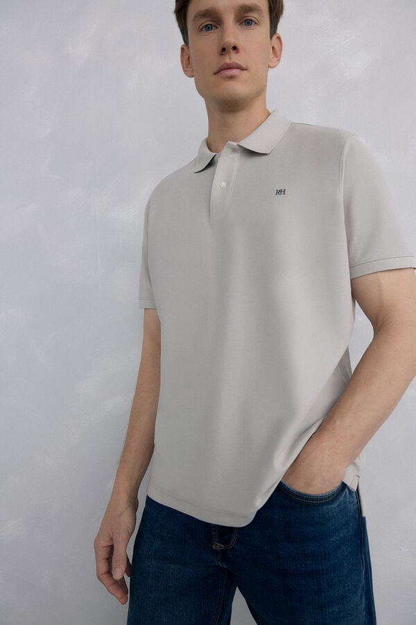 Pedro del Hierro Basic piqué polo shirt Grey