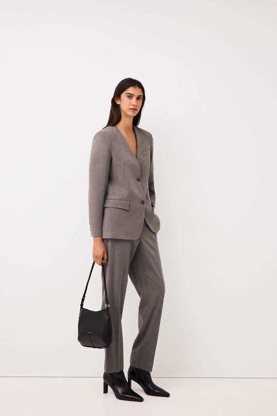 Blazer sin solapa raya diplomática