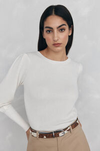 Pedro del Hierro Ribbed puffed-sleeve jumper