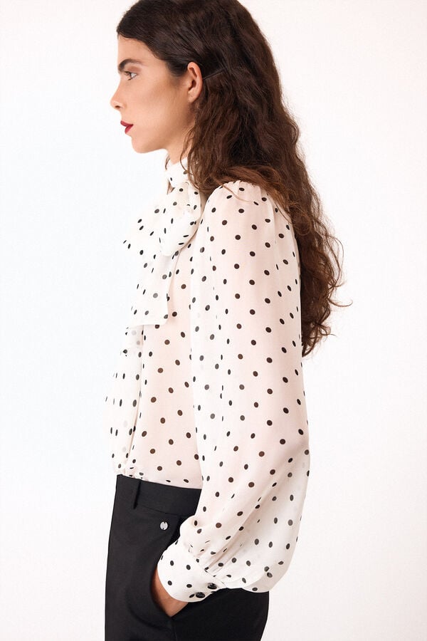 Pedro del Hierro Polka polka-dots blouse parade Ivory