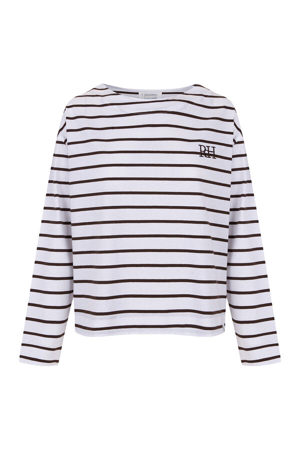 Pedro del Hierro Spanish cotton sailor t-shirt Brown