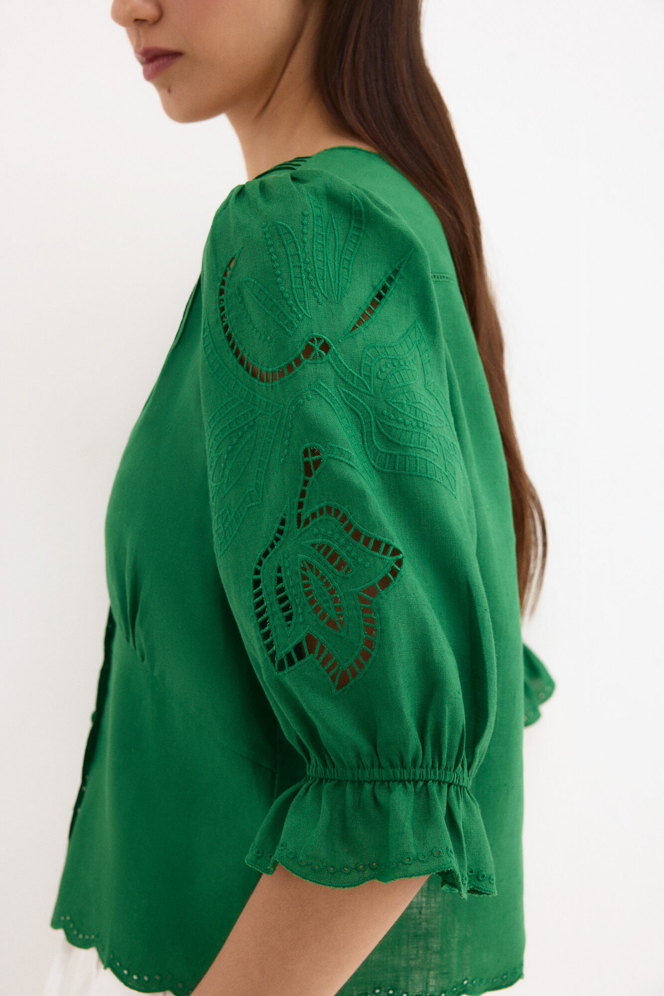 Pedro del Hierro Embroidered linen blouse