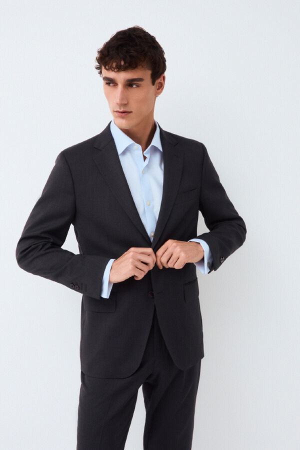 Pedro del Hierro Blazer de fato coordenado tailored b&aacute;sico Cizento