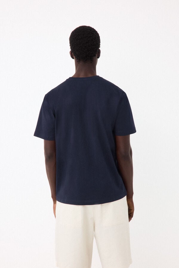 Pedro del Hierro Small logo T-shirt Blue