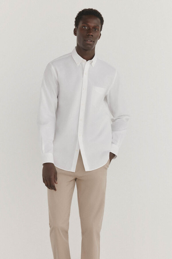 Pedro del Hierro Non iron + anti-stain smooth shirt White