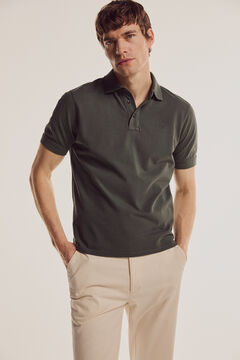 Pedro del Hierro Short-sleeved washed polo shirt Green