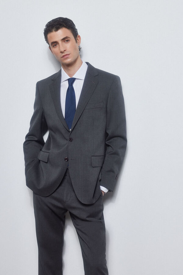 Pedro del Hierro Plain tailored bi-stretch blazer Grey
