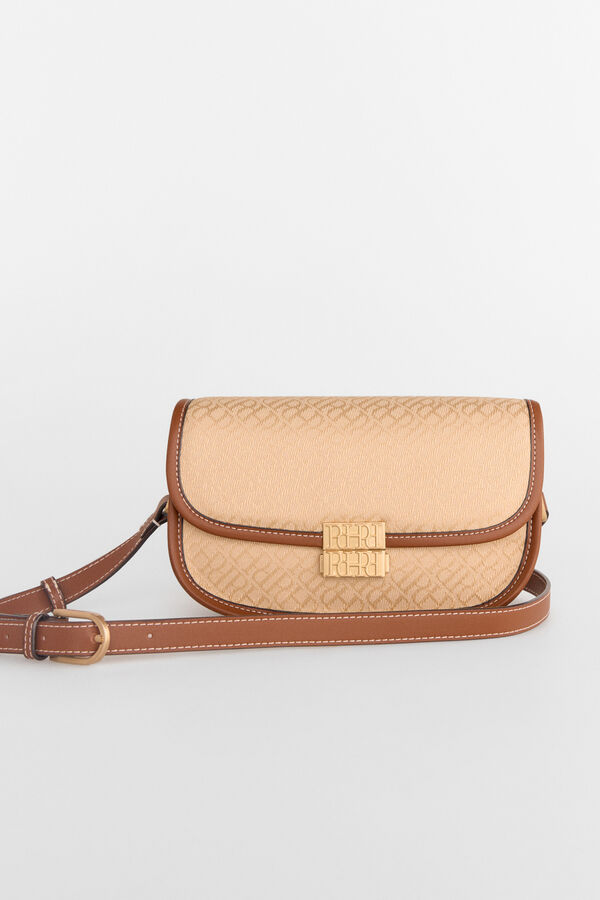 Pedro del Hierro Jacquard crossbody Beige