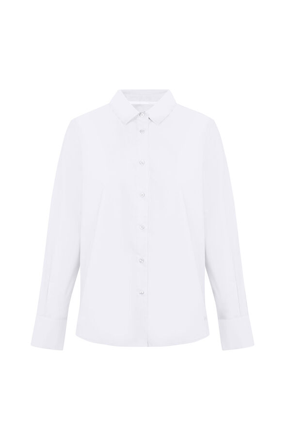Pedro del Hierro Camisa de vestir lisa non iron + antimanchas punho duplo Branco