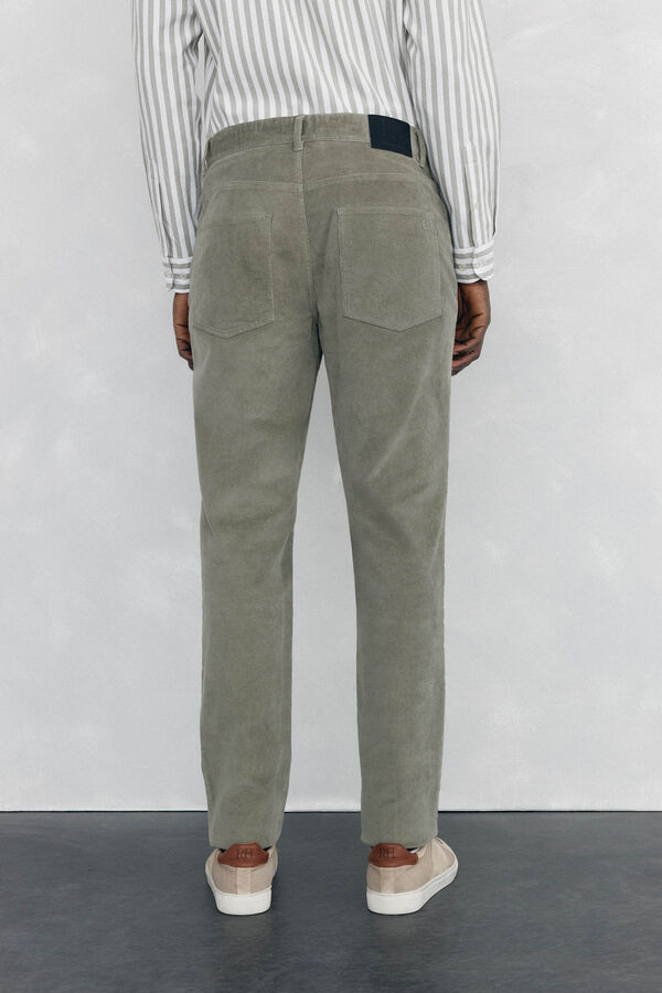 Pedro del Hierro Pantalón 5 bolsillos pana slim fit Verde