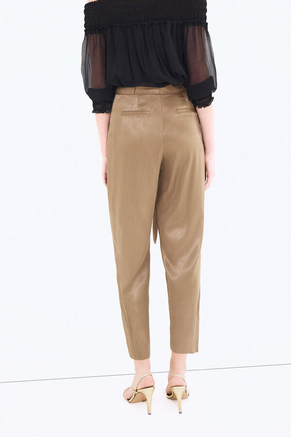 Pedro del Hierro Green satin trousers Green