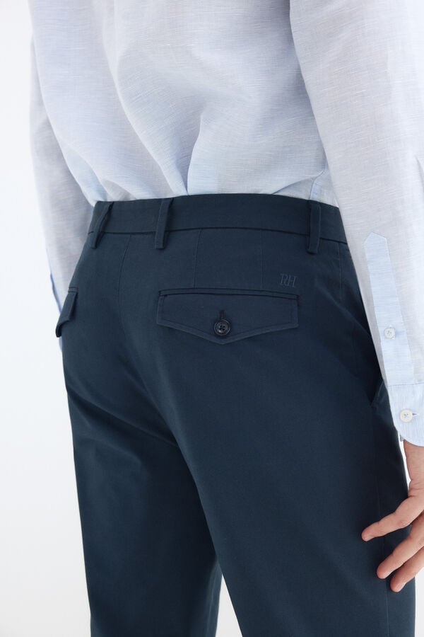 Pedro del Hierro Printed slim fit chinos Blue