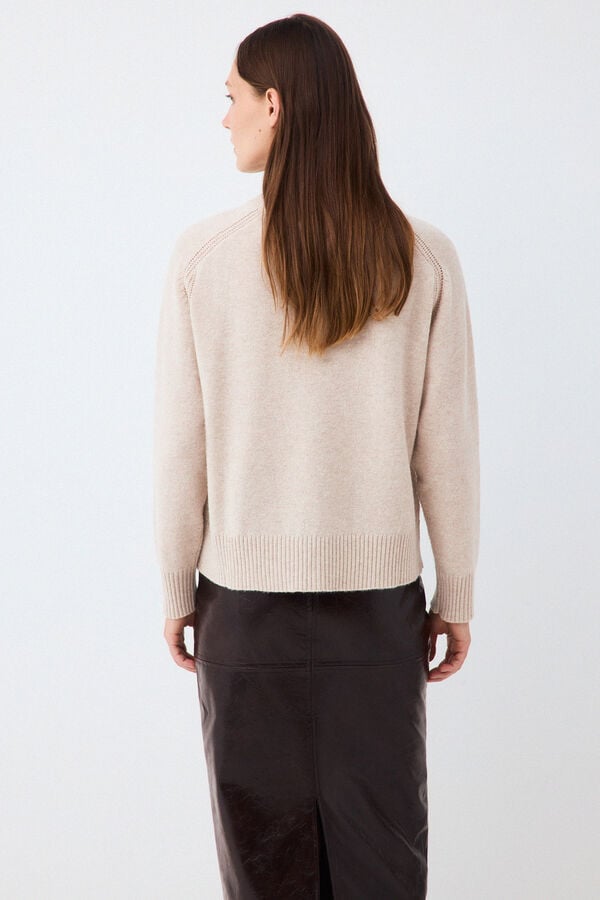 Pedro del Hierro Jumper with central seam and detachable neck Beige