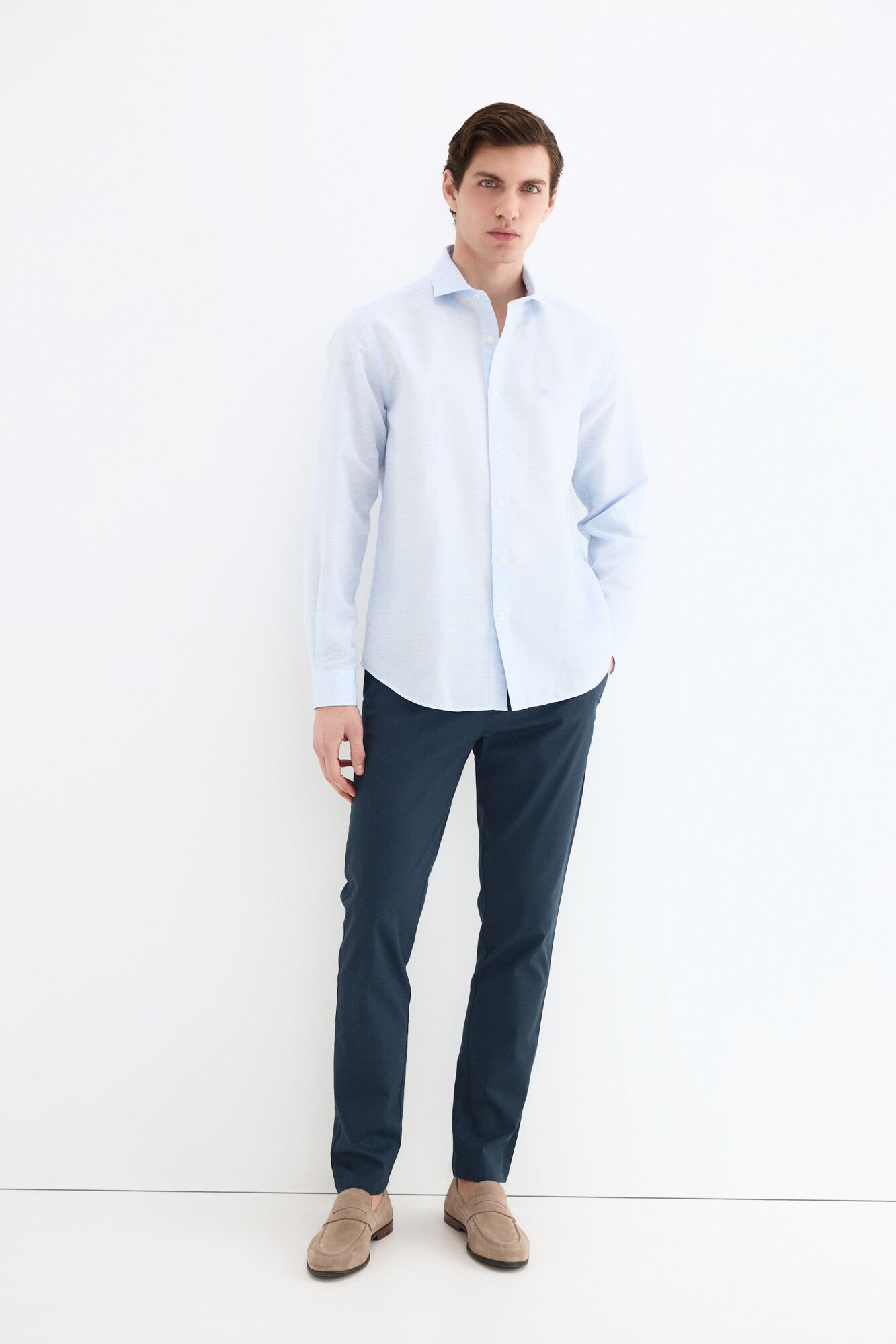 Pedro del Hierro Structured linen easy iron dress shirt