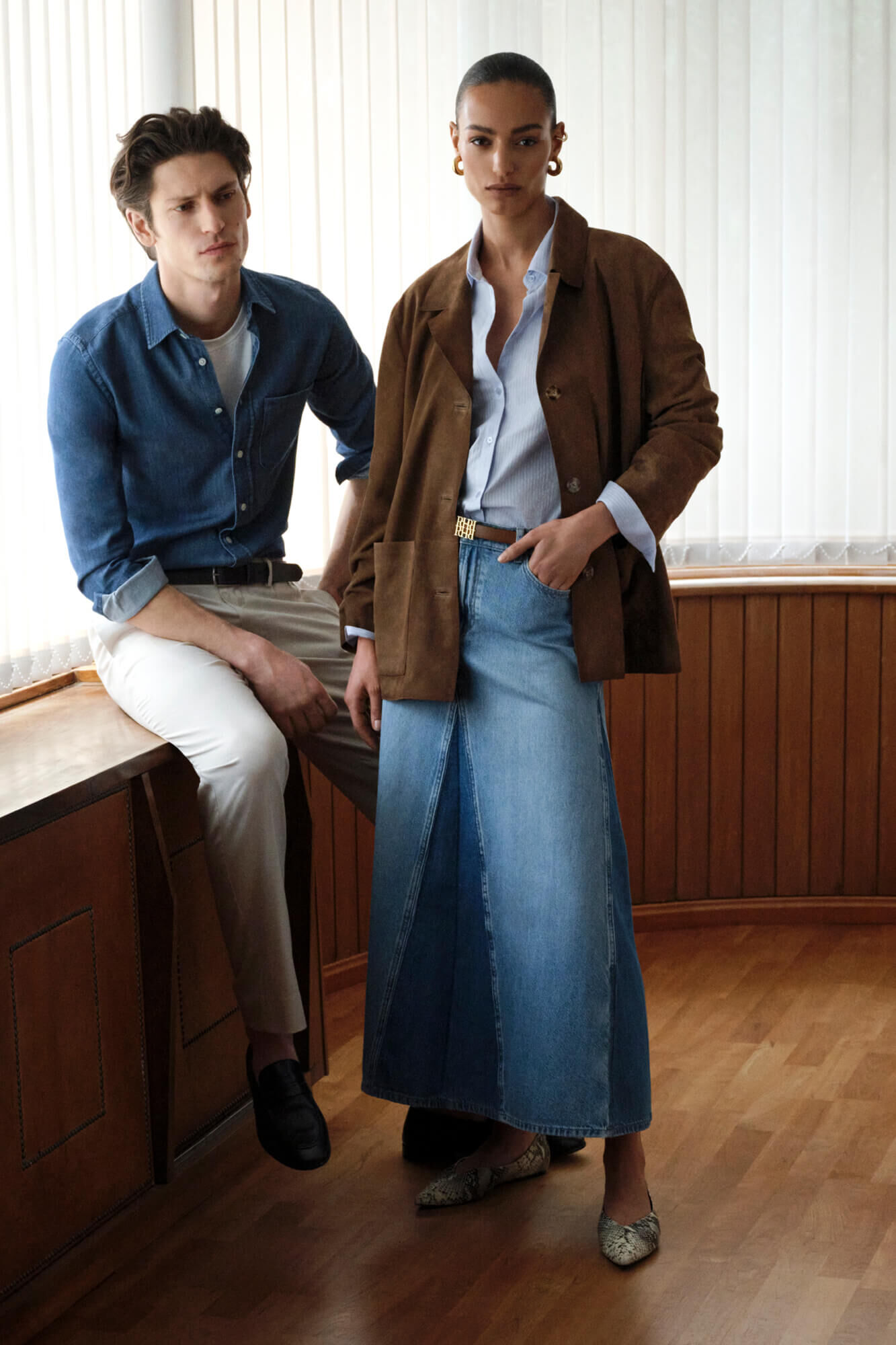 Pedro del Hierro Falda denim evas&eacute;