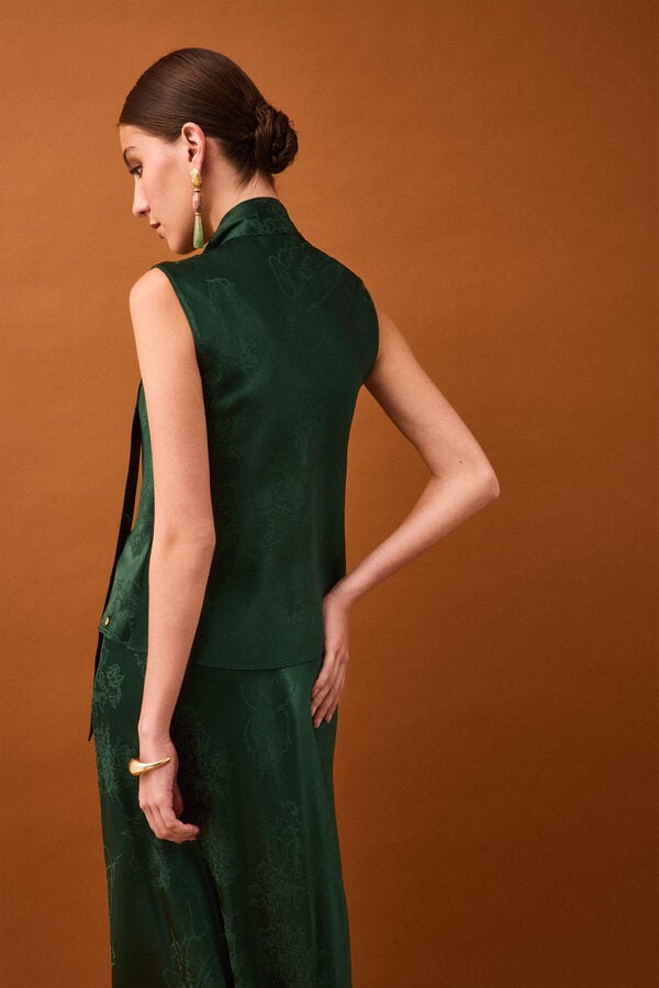 Pedro del Hierro Top la&ccedil;o jacquard Verde