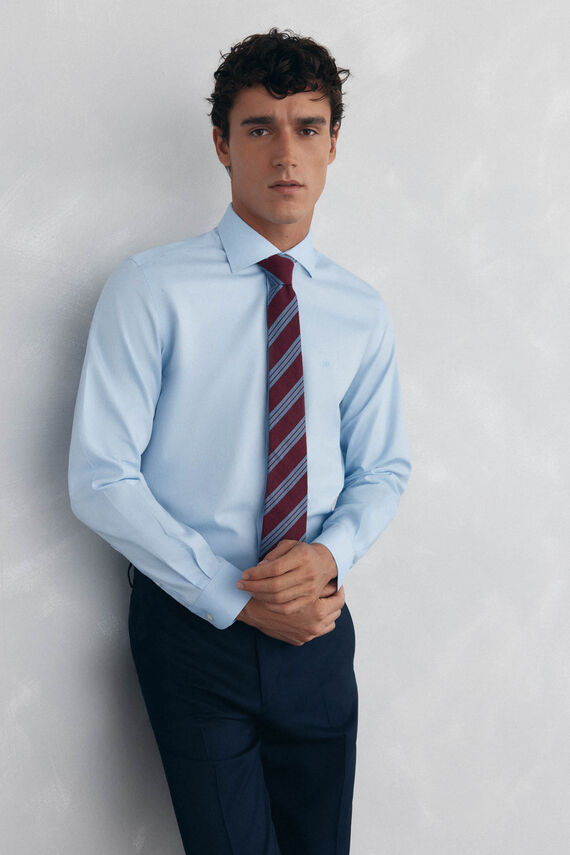 Camisa vestir lisa non iron + antimanchas