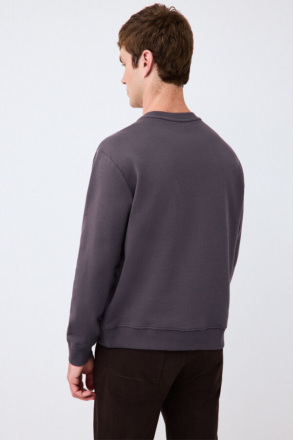 Pedro del Hierro Sweatshirt com logo gola caixa Cizento
