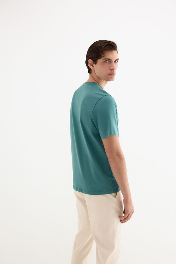 Pedro del Hierro Basic logo T-shirt Turquoise