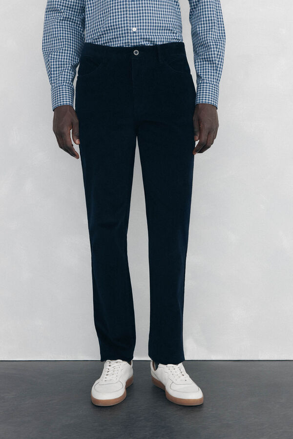 Pedro del Hierro Slim fit corduroy 5-pocket pants Blue