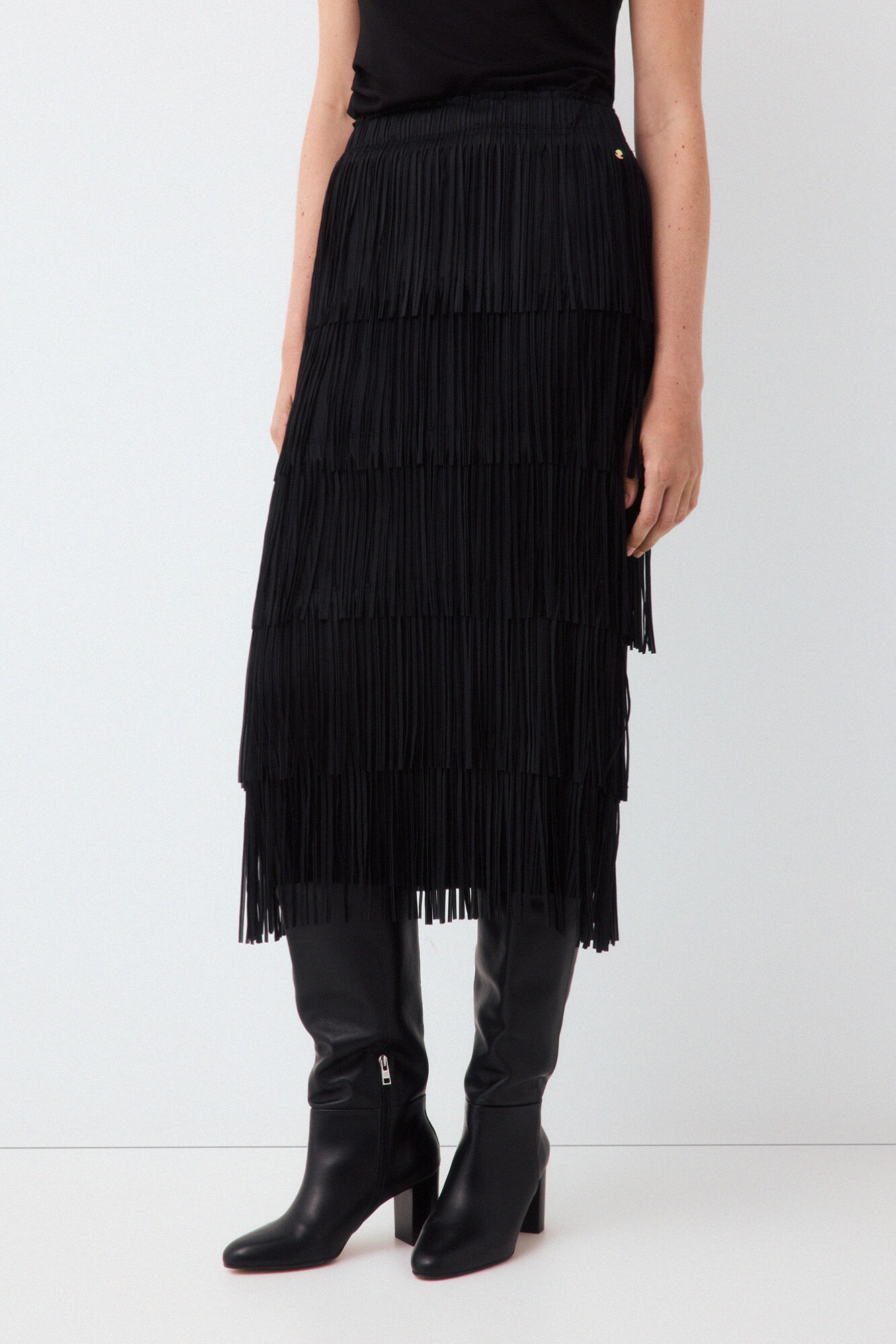 Pedro del Hierro Fringed straight skirt