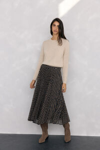 Pedro del Hierro Falda midi plisada estampada