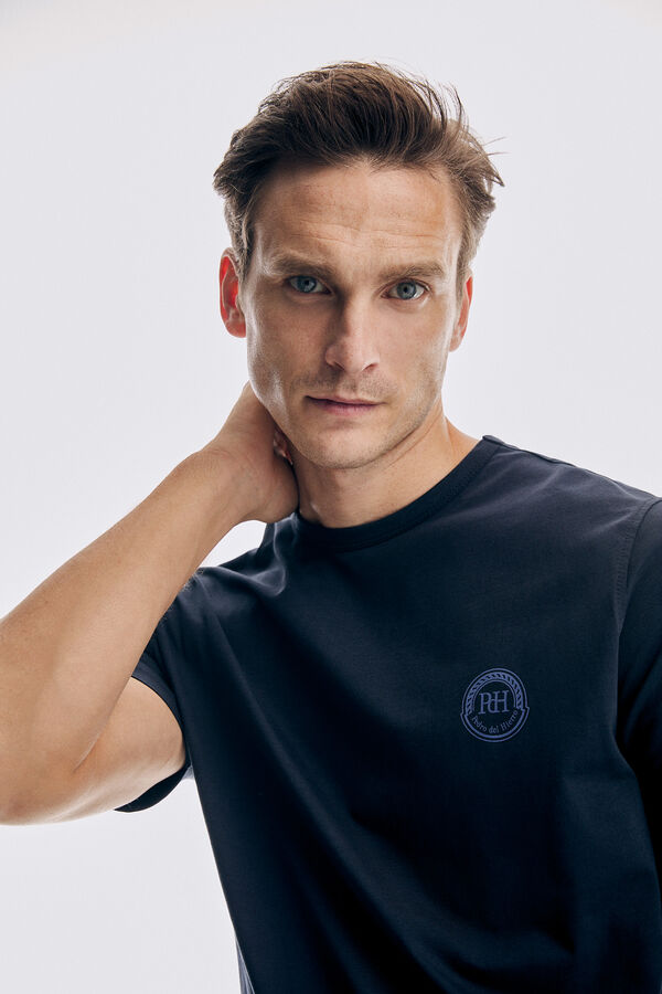 Pedro del Hierro Camiseta logo estampado Azul