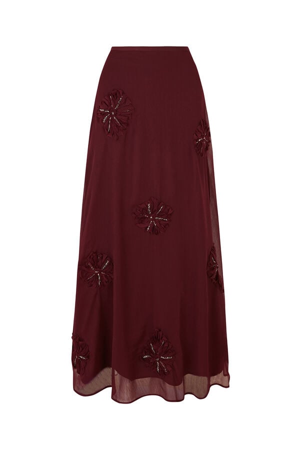 Pedro del Hierro Falda flores bordadas Morado